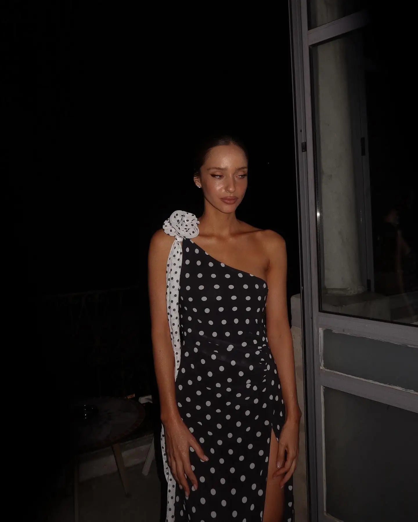 Women's One Shoulder Tummy Control Maxi Dress - Ruffle Mesh Evening Dress