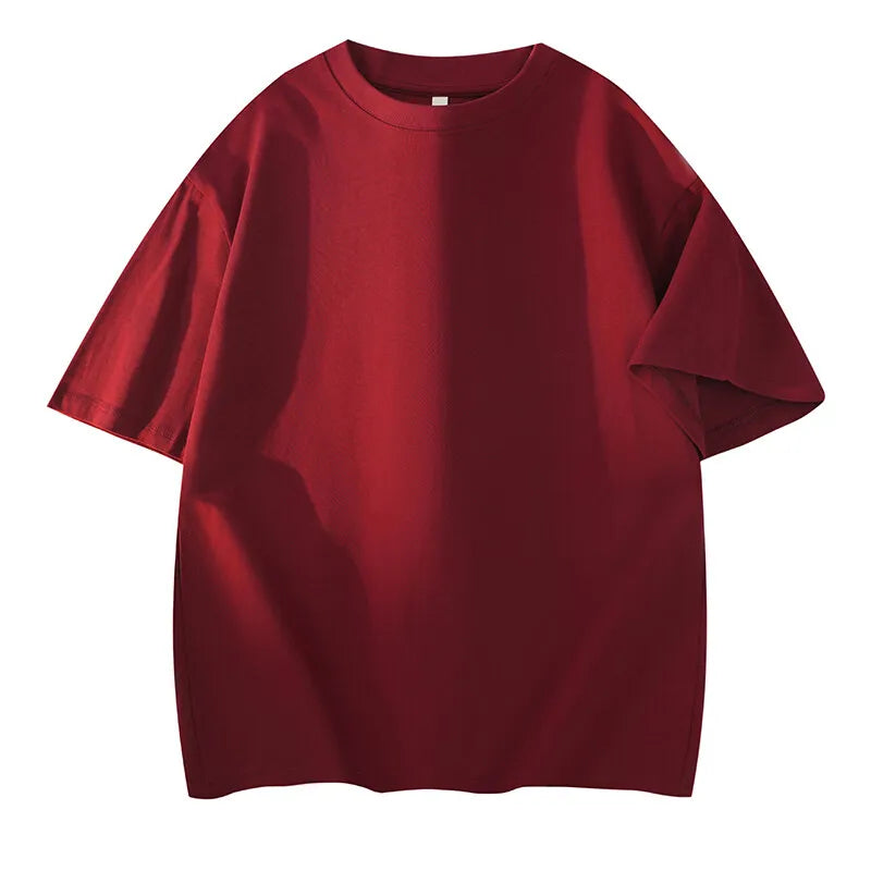 Men's Summer Cotton Short Sleeve Round-Neck Loose Breathable Casual T-Shirt