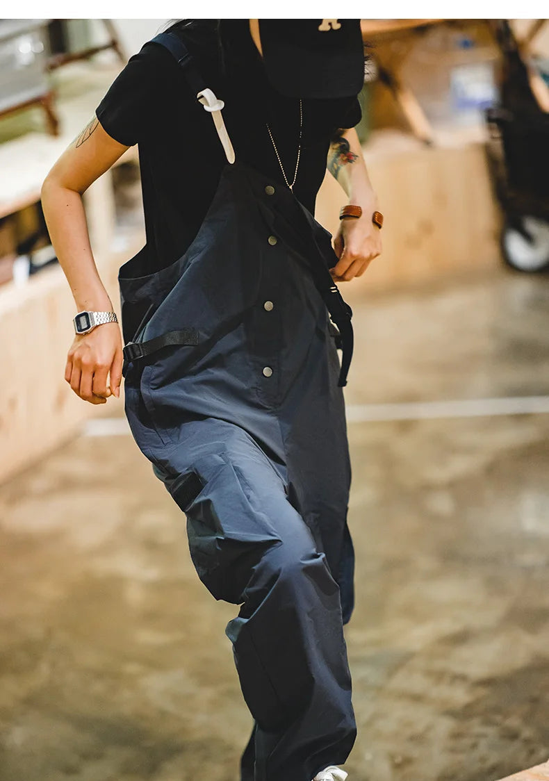 Women's Jumpsuits Retro Overalls Mountain Series Large Pocket Jumpsuit Waterproof Loose Sleeveless Playsuits Cargo Pants