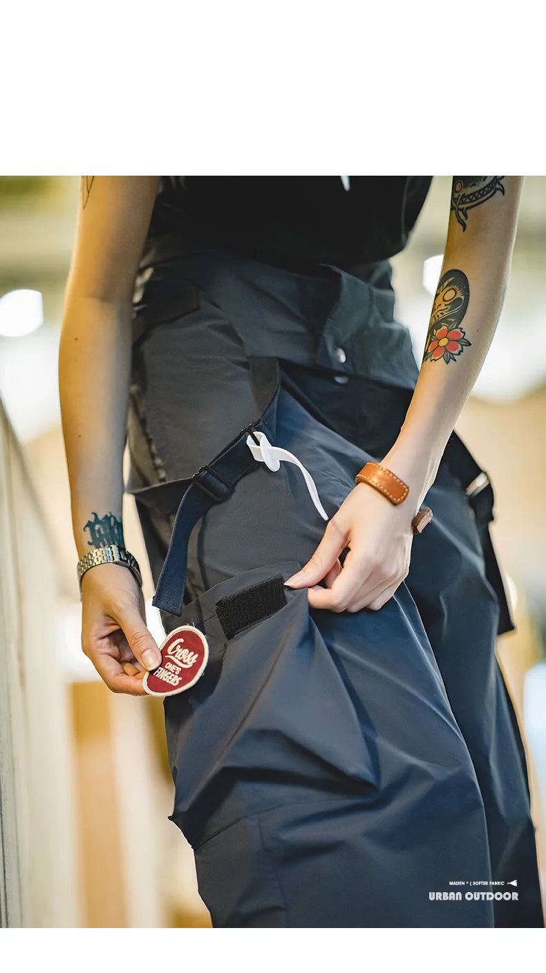 Women's Jumpsuits Retro Overalls Mountain Series Large Pocket Jumpsuit Waterproof Loose Sleeveless Playsuits Cargo Pants