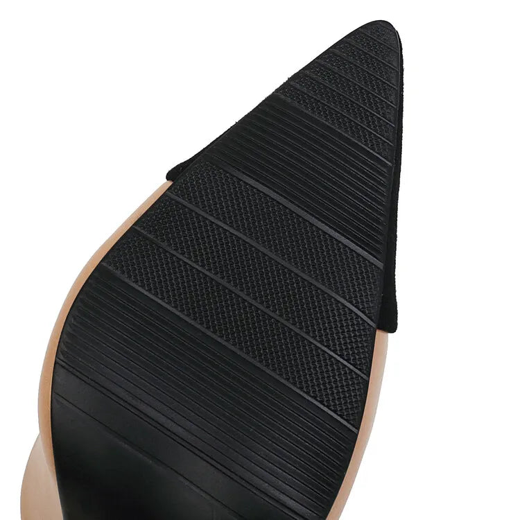 Women's Matte Leather Slipper High Heels