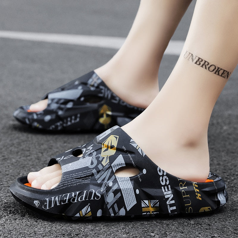 Unisex Slippers Thick Bottom Anti-slip Slip-on Camouflage Sandals
