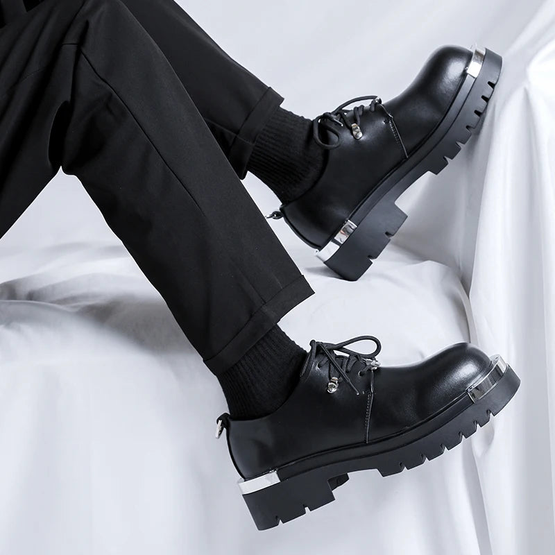 Men's Platform PU Leather Lace-up Shoes