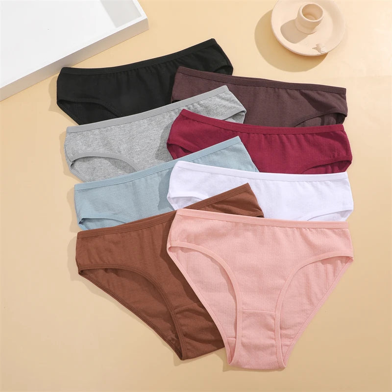 3-Pack Cotton Low-Waist Briefs for Women - Comfortable Breathable Underwear