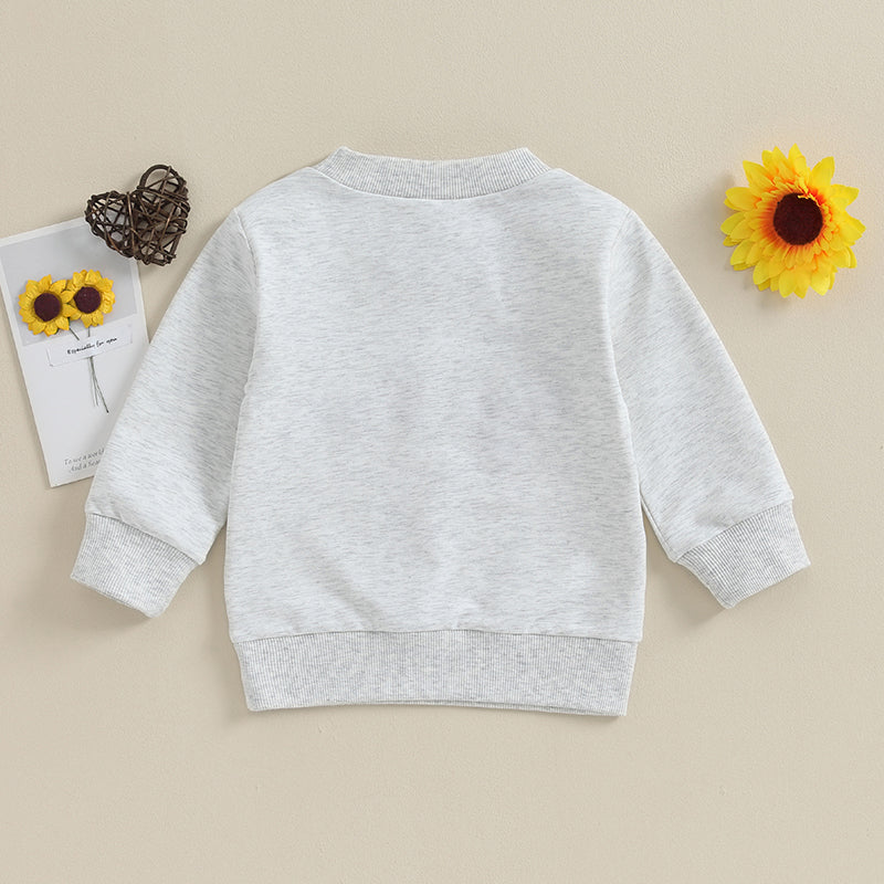 Toddler Baby Boys Sweatshirt Romper - Long Sleeve Letter Print Pullover Jumpsuit (0-4Y)