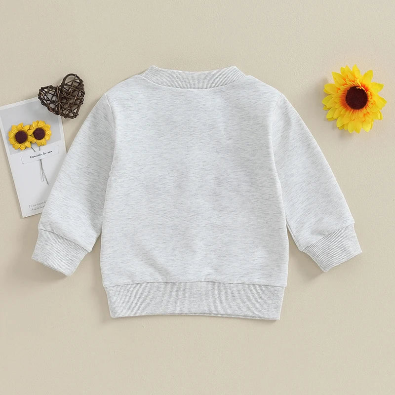 Toddler Baby Boys Sweatshirt Romper - Long Sleeve Letter Print Pullover Jumpsuit (0-4Y)