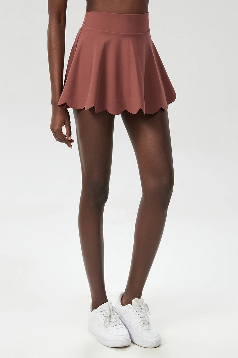 Tennis Skirt with Built-in Shorts - Quick Dry Athletic Skort