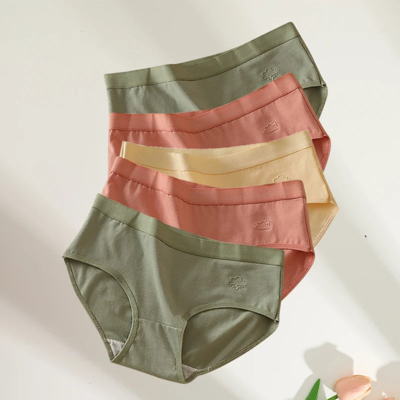 Women's Cotton Panties 5-Pack - Low Rise Breathable Briefs