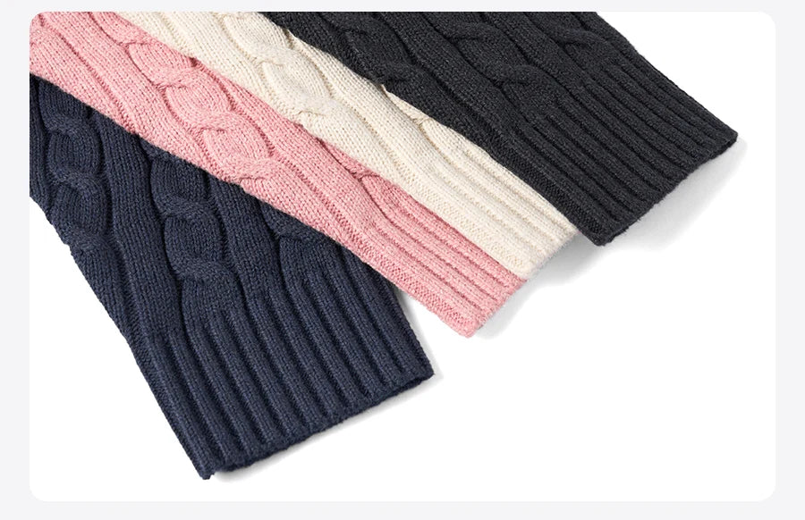 Men's Autumn Winter Oversized Cable Knit Long Sleeve Knitted Casual Vintage Pullover Sweater