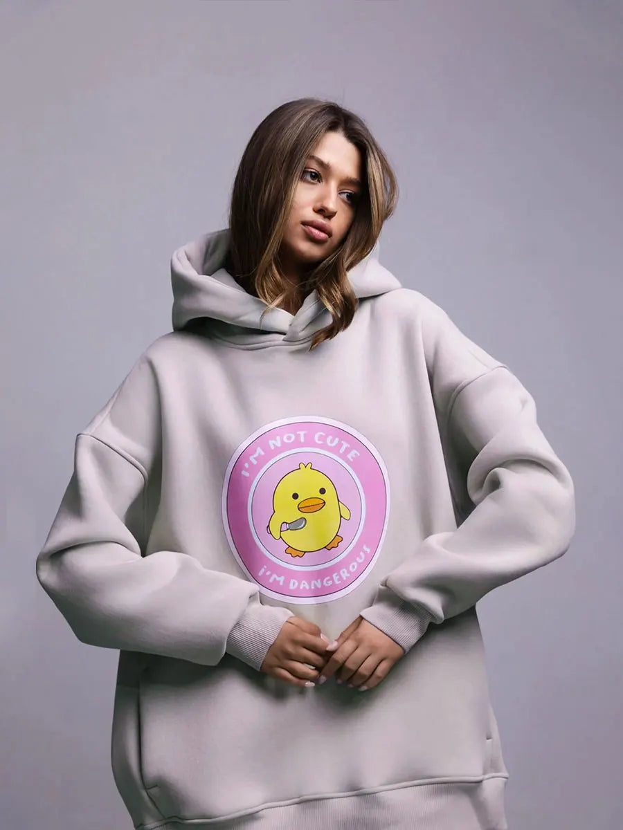 Women's Warm Loose Sports Chic Print Oversized Hoodie
