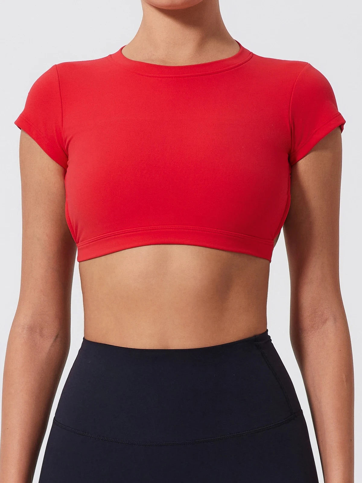 Women's Sports Workout Top Fitness Activewear Quick-Dry Yoga Clothes Sport Crop Top Backless Gym Top