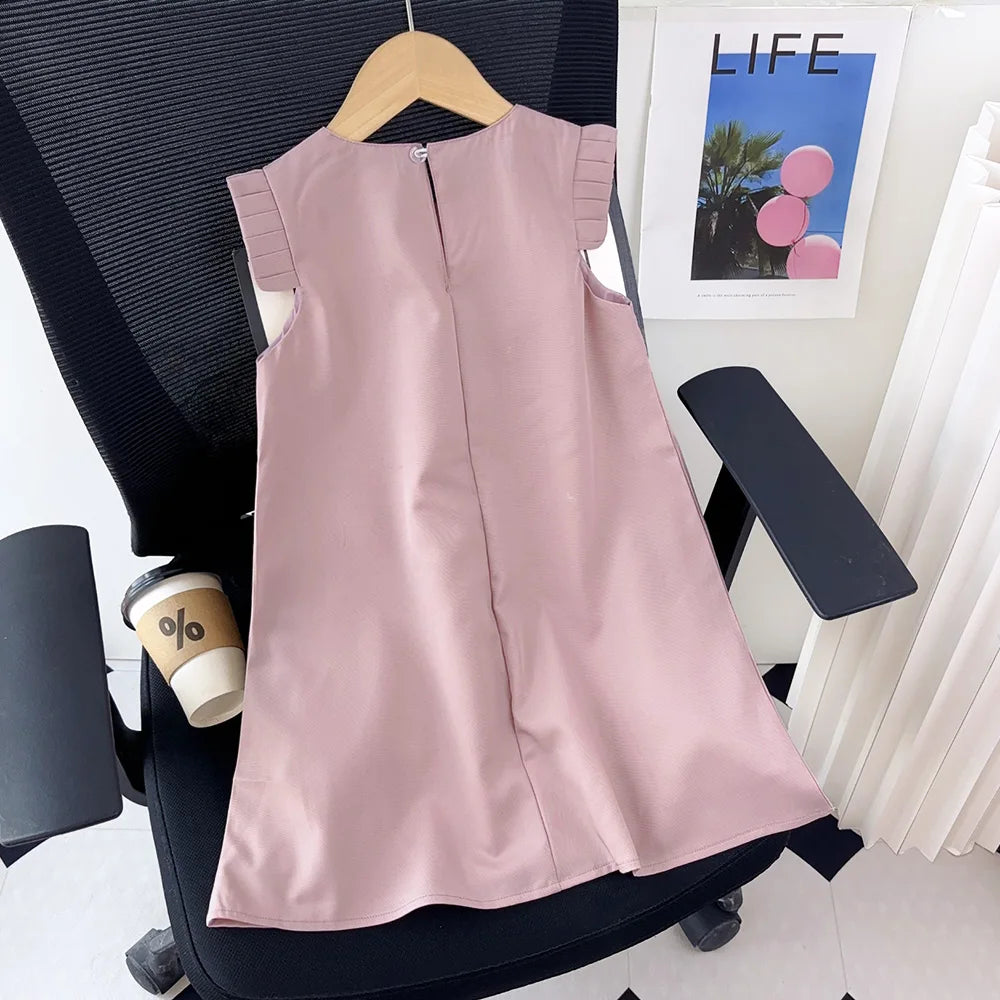 Girl's 2-7 Year Old Children's  Summer  3D Flower Tank Top Dress