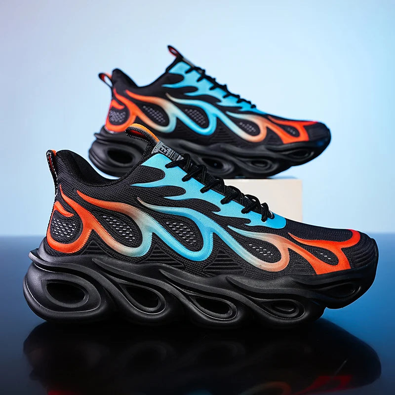Men's Casual Sneakers Breathable Sports Light Running Tennis Sneaker Lace Up Platform Trainers Shoes
