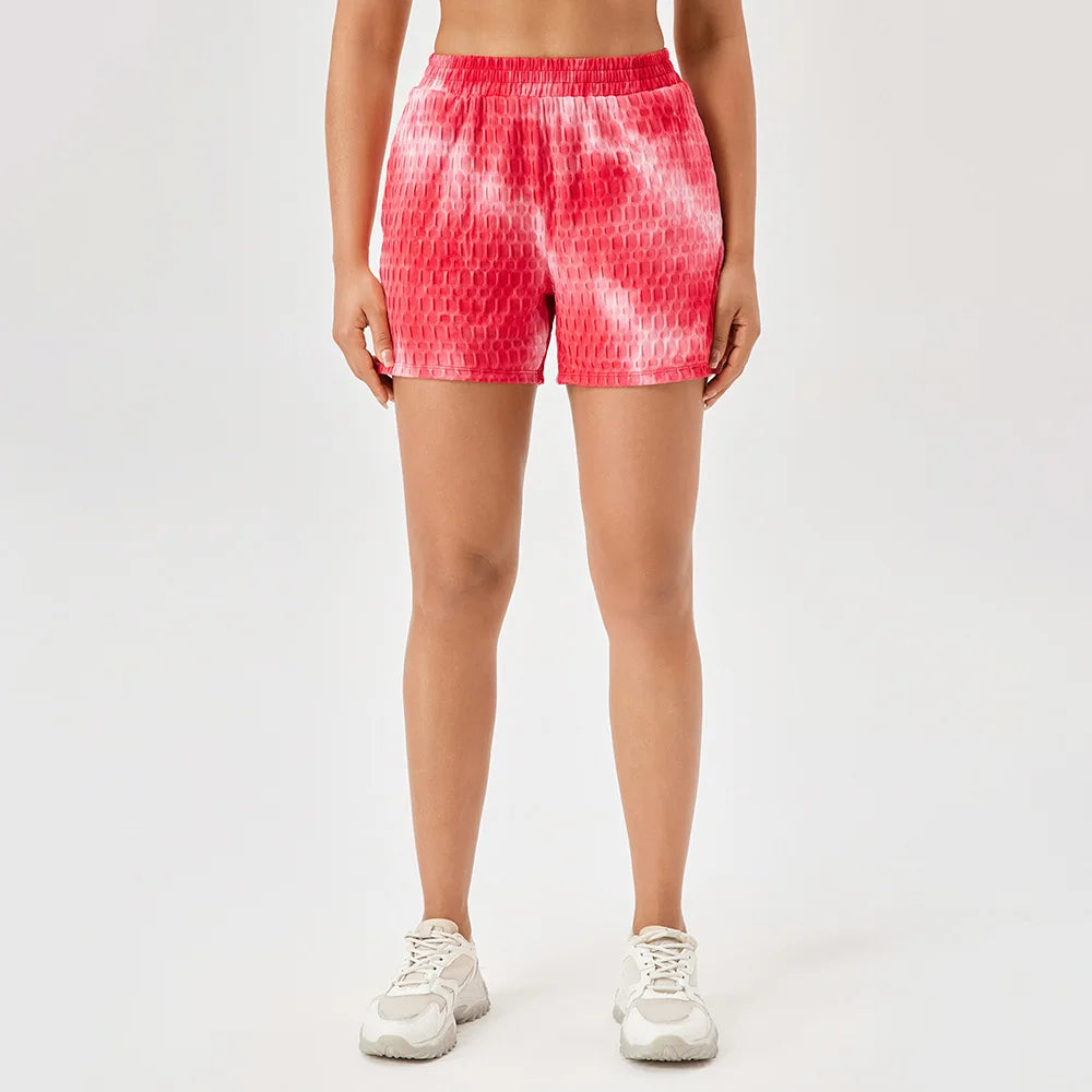 Women's Fitness Yoga Shorts Super Stretch Tie-Dye Outdoor Running Shorts Breathable Quick Dry Sportswear Workout Shorts