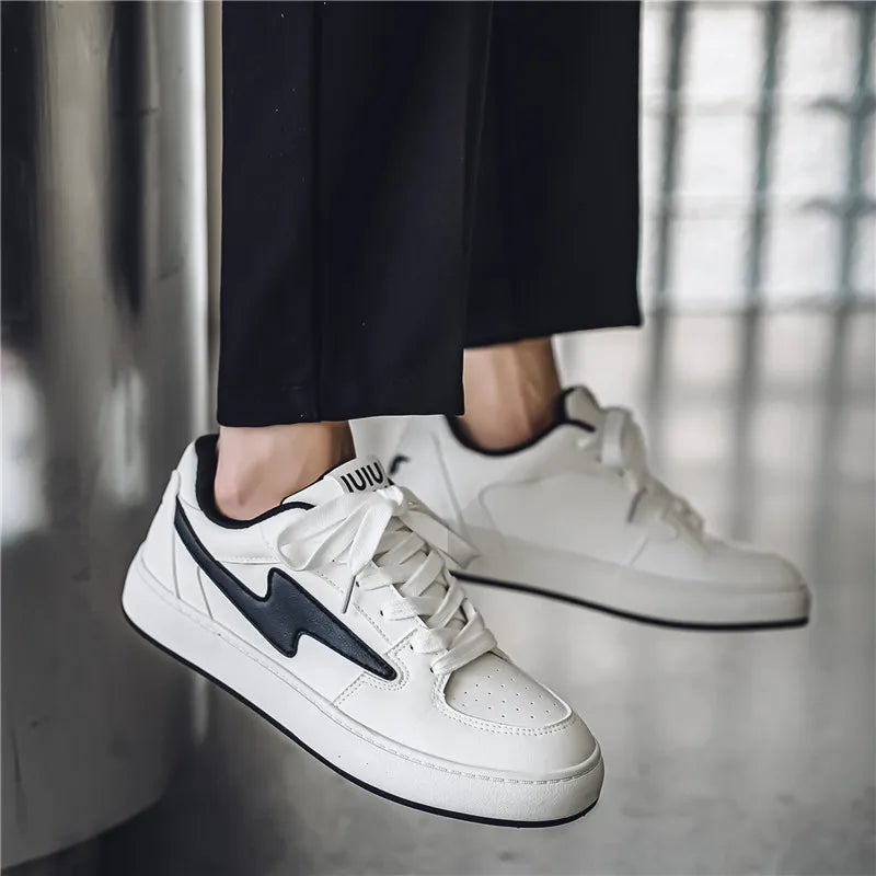Men's Casual Sneakers Lightning Design Platform Skateboard Shoes Tennis Sports Shoes Outdoor Comfortable Vulcanized Sneakers