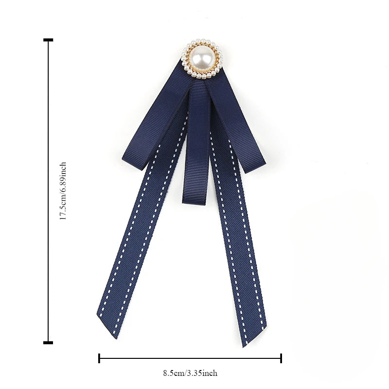 Women's Elegant Bow Brooch Tie Neckline Bowties Accessories Small Ribbon Pin Jewelry