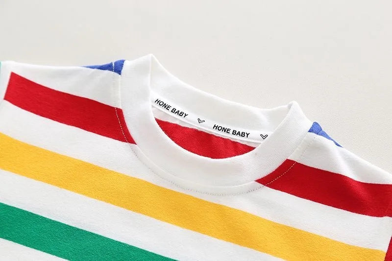 Baby Boys Striped T-Shirt Overalls 2Pcs Set Outfit