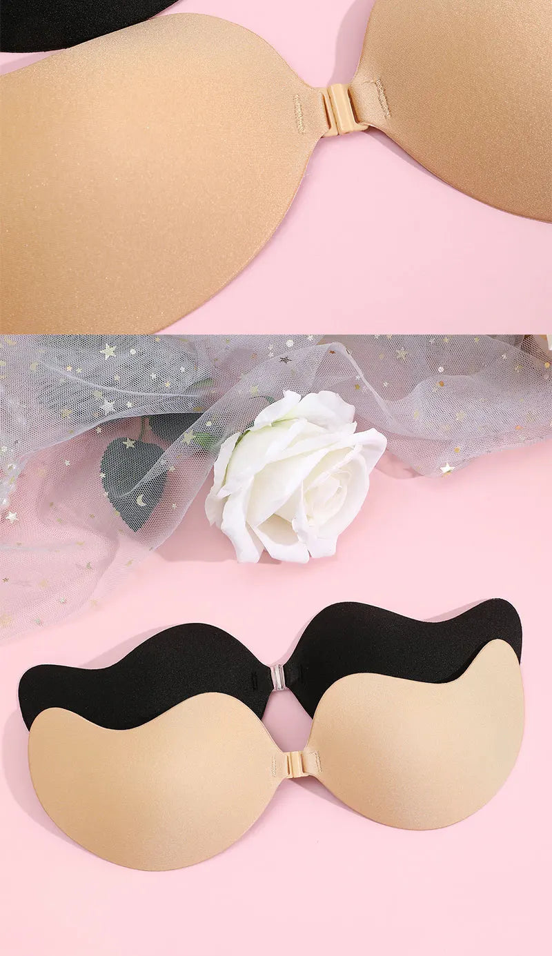 Invisible Push-Up Bra Set - Strapless Seamless Adhesive Bralettes (2 Pairs)