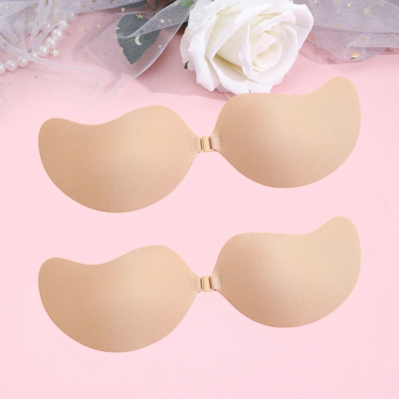 Invisible Push-Up Bra Set - Strapless Seamless Adhesive Bralettes (2 Pairs)