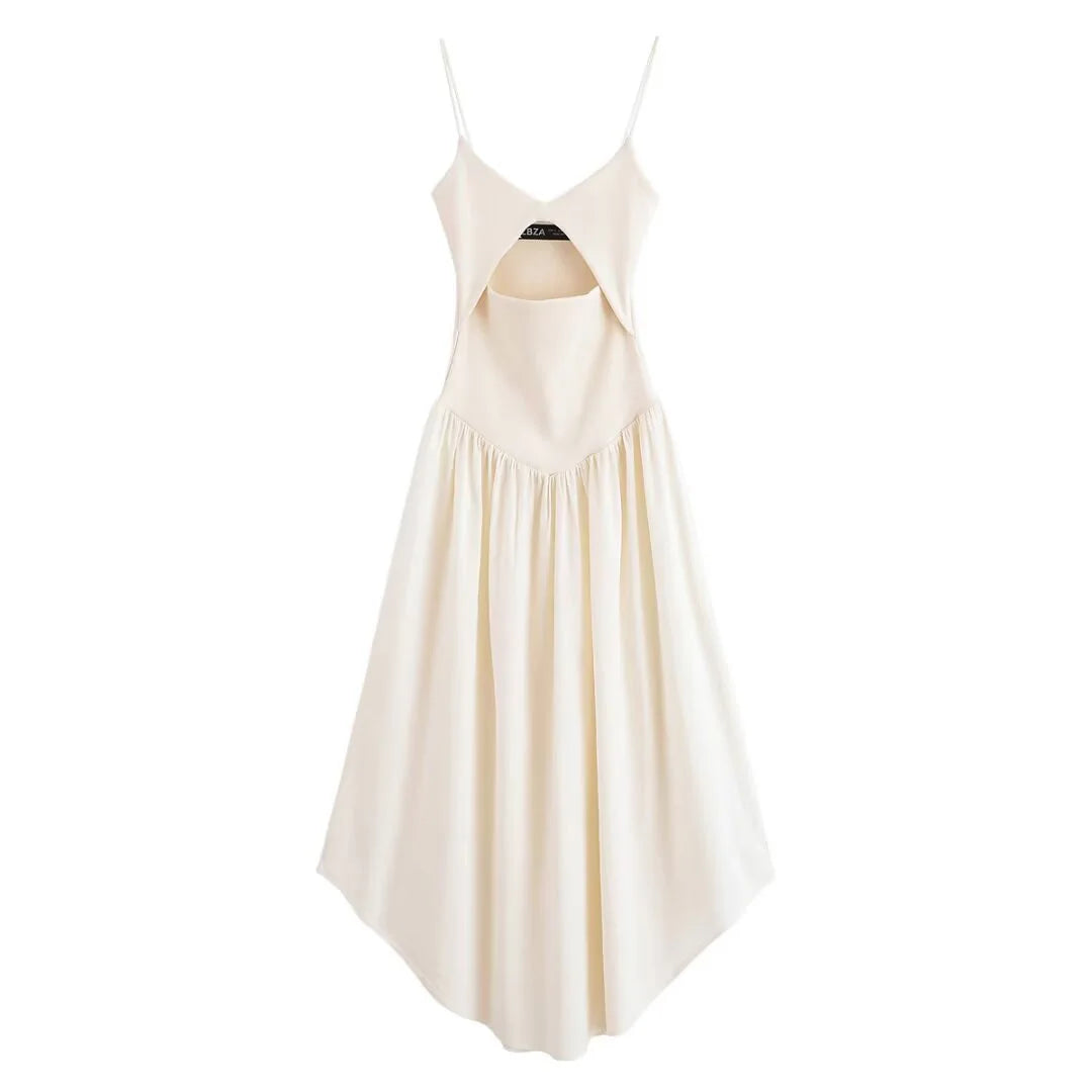 White Suspender Maxi Dress - French Style Casual Summer Dress