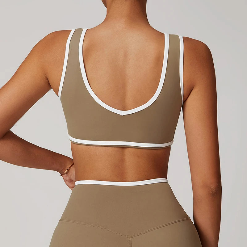 Women’s Casual Yoga Top Running Underwear Breathable Workout Brassiere Fitness Quick-Dry Gym Push up Sports Bra