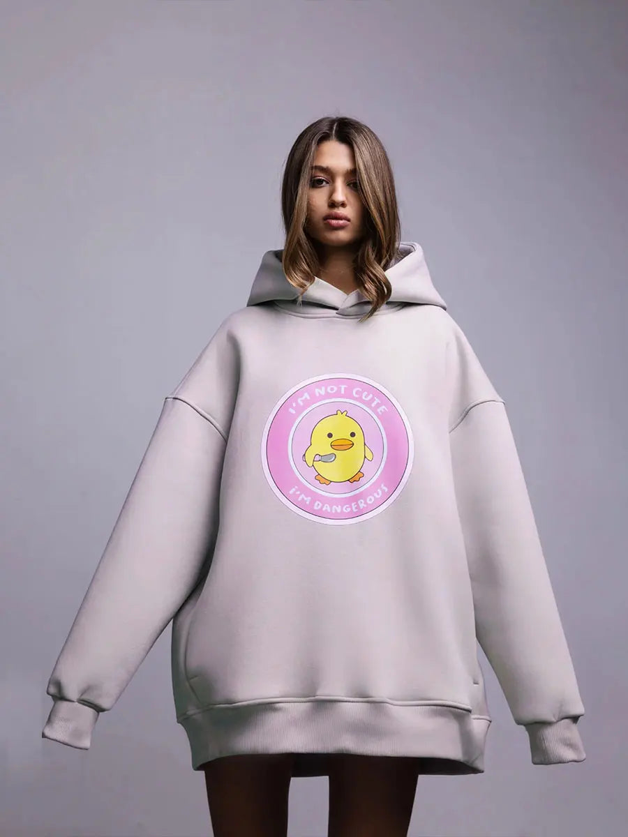 Women's Warm Loose Sports Chic Print Oversized Hoodie