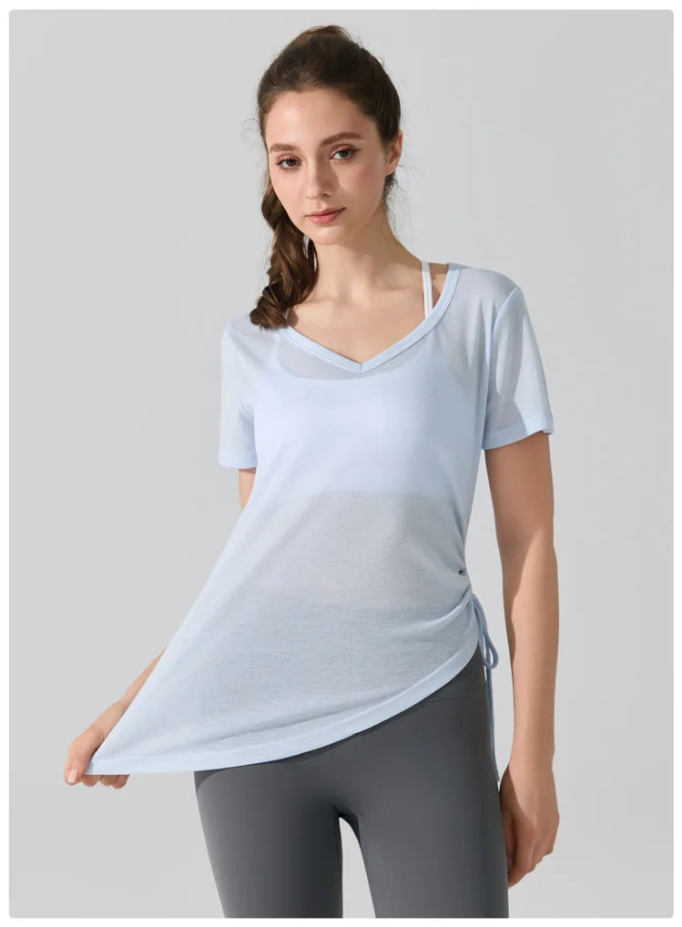 Women's Short Sleeve Yoga T-Shirt - Breathable Quick Dry Workout Top