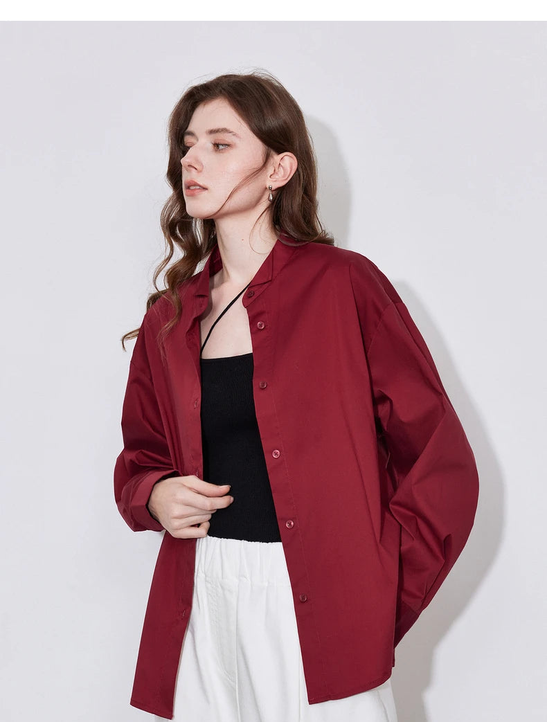 Women's Blouse Stand Collar Single Breasted Button  Shirt