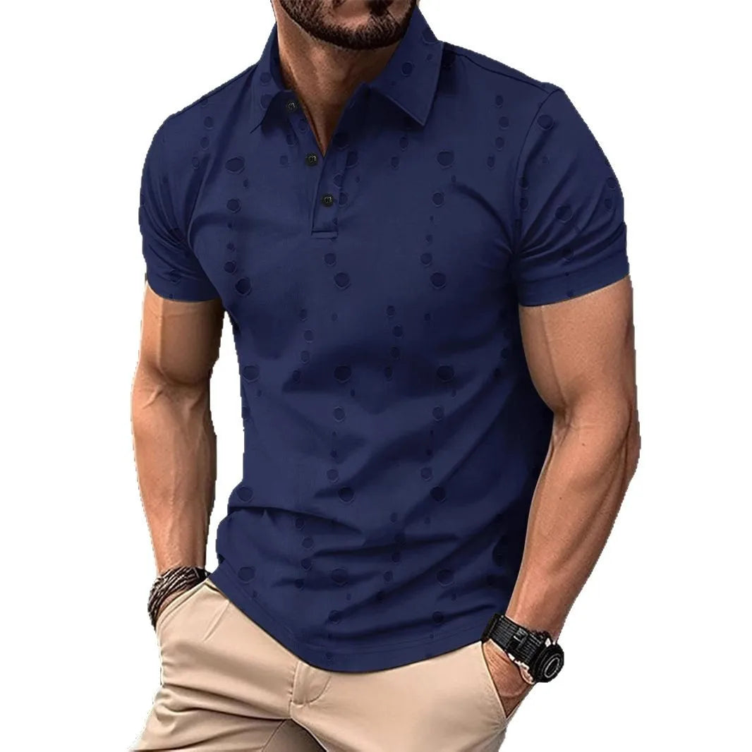 Men's Summer Short Sleeve Turn Down Collar Pullover Polo Shirt
