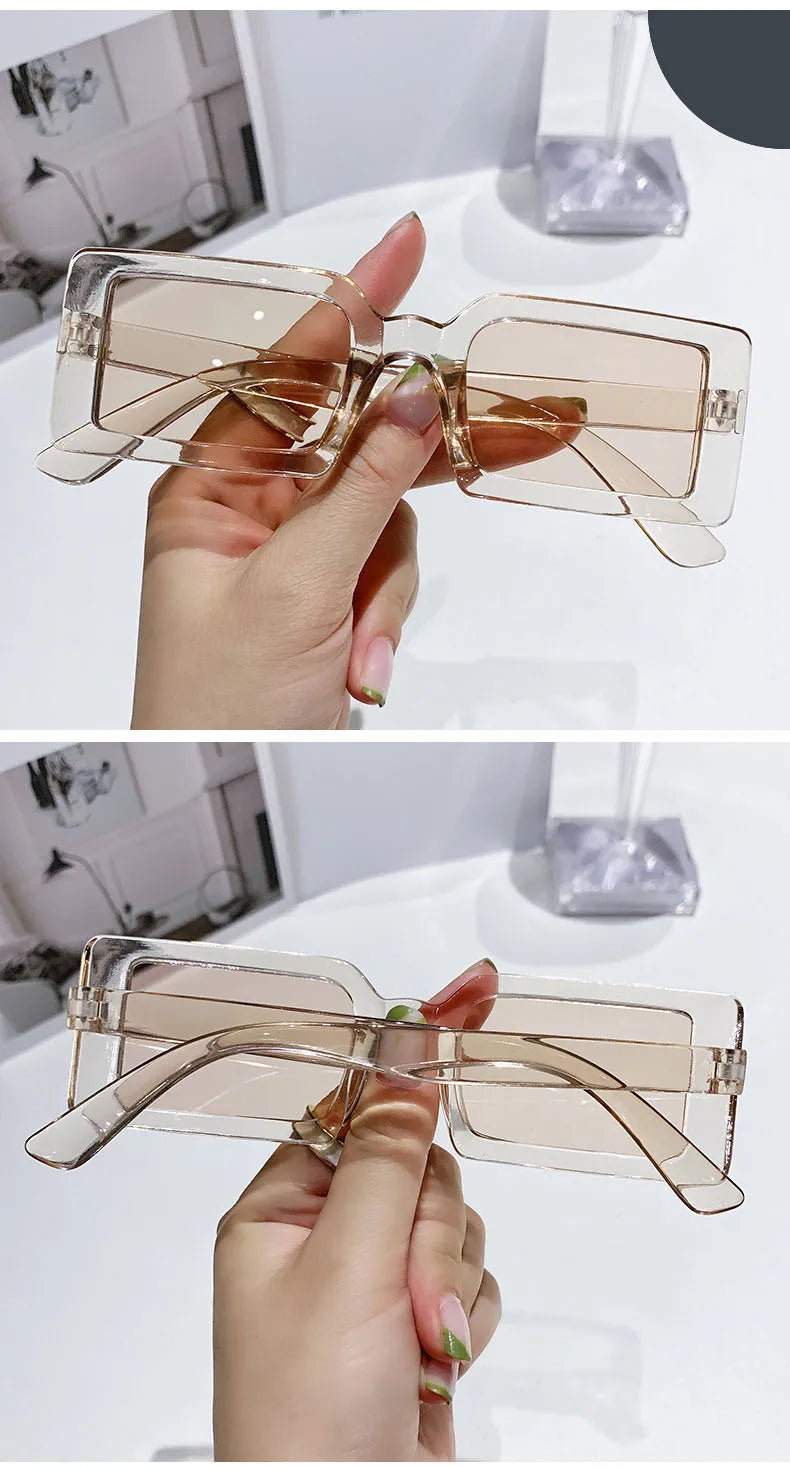 Women's Rectangular Sunglasses - Small Frame Beach Eyewear UV400