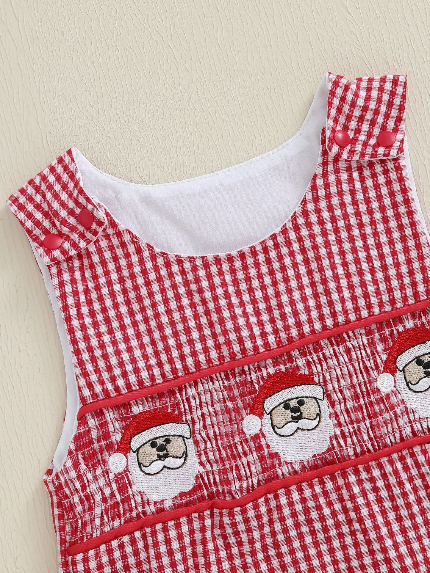 Lovely Baby Christmas Romper - Sleeveless Santa Claus Embroidery Jumpsuit (0-24M)