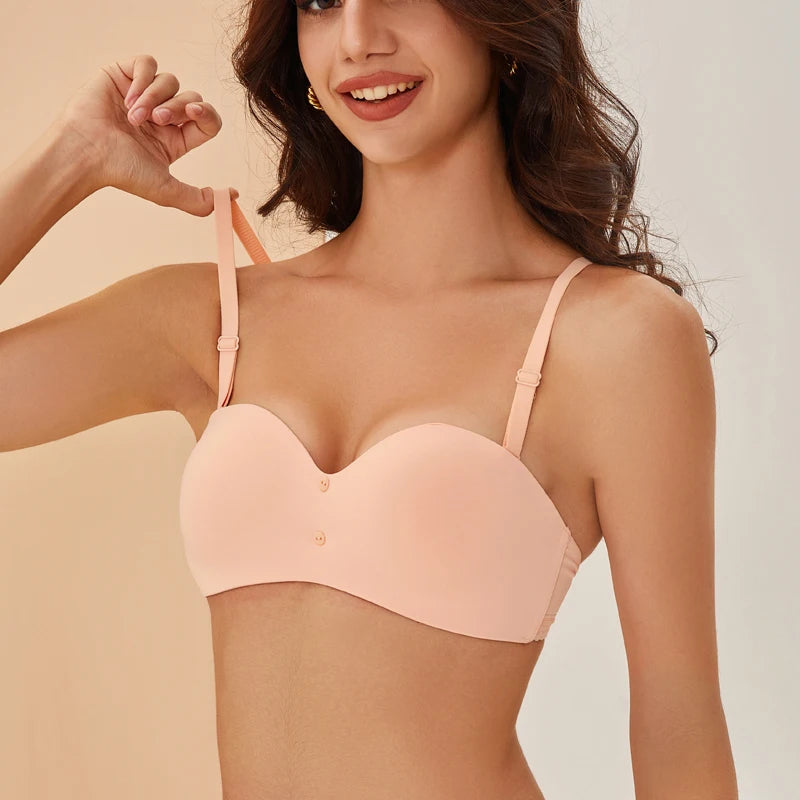Women's Seamless Bra Wireless Adjustable Push Up Brassiere Comfort Soft Underwear Lingerie