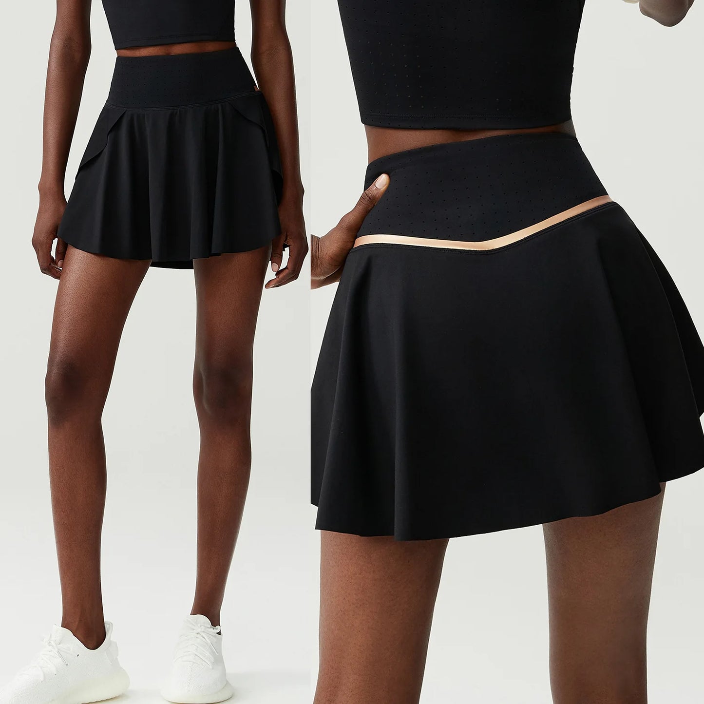 Women's High Waist Tennis Skirt - 2-in-1 Quick Dry Athletic Skort