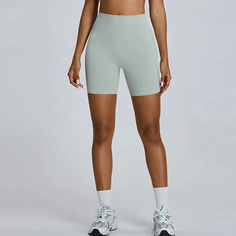 Women's Seamless Buttock Lift Sports Shorts  Running Scrunch Workout Yoga High Waist Gym Shorts