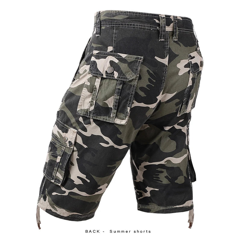 Men's Summer Camouflage Cargo Cotton Military Casual Shorts
