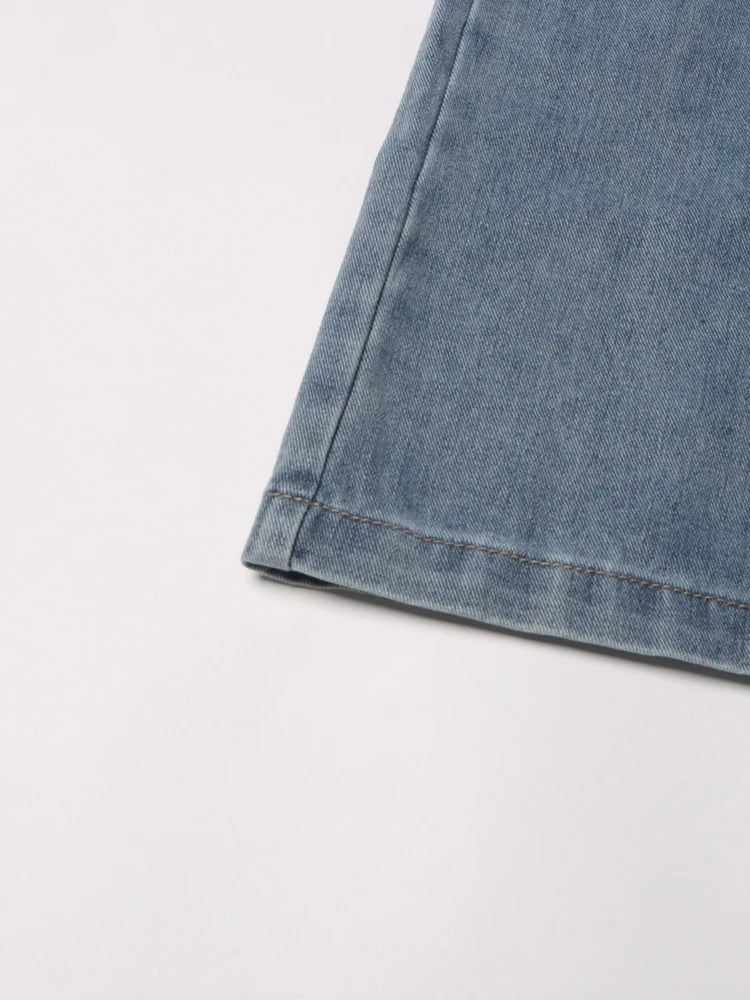 Women's Chic Spliced Zipper High Waist Patchwork Pockets Cut Out Casual Jeans