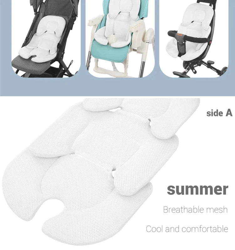 Universal Baby Stroller Seat Cushion - Double Sided Pad for Pram & Highchair