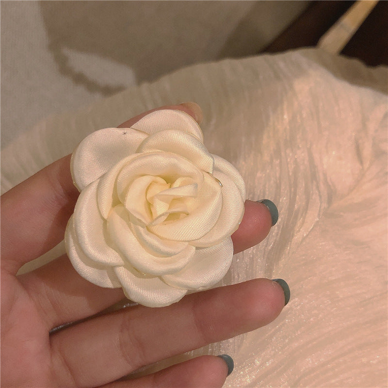 Premium Fabric Camellia Flower Brooch - Elegant Lapel Pin for Women