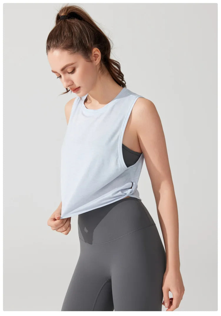 Women's Sleeveless Yoga Vest - Loose Fit Quick Dry Athletic Tank Top