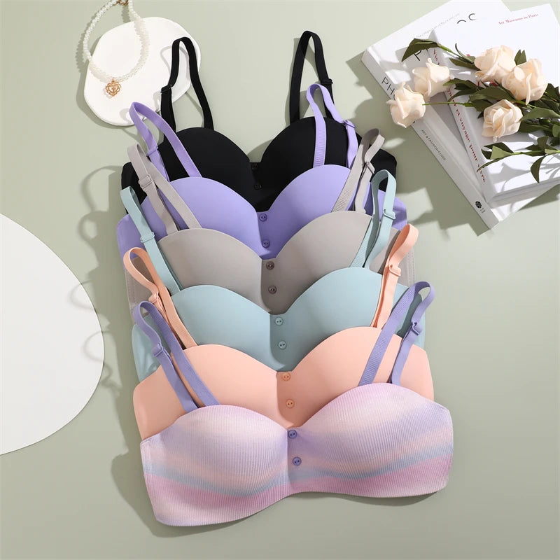 Women's Seamless Bra Wireless Adjustable Push Up Brassiere Comfort Soft Underwear Lingerie