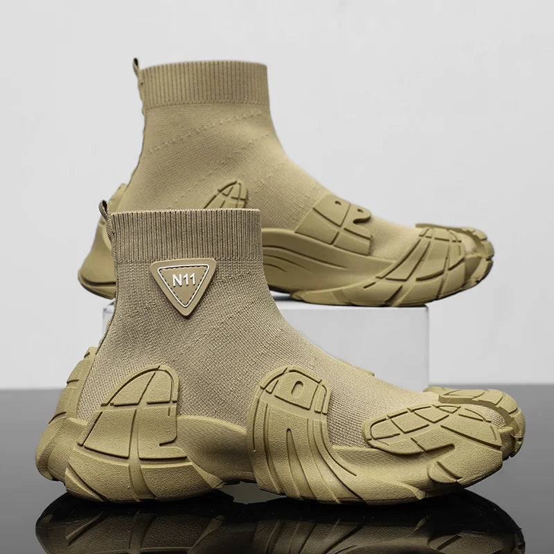 Men's Sports Mesh Slip On Comfortable High Top Sneakers