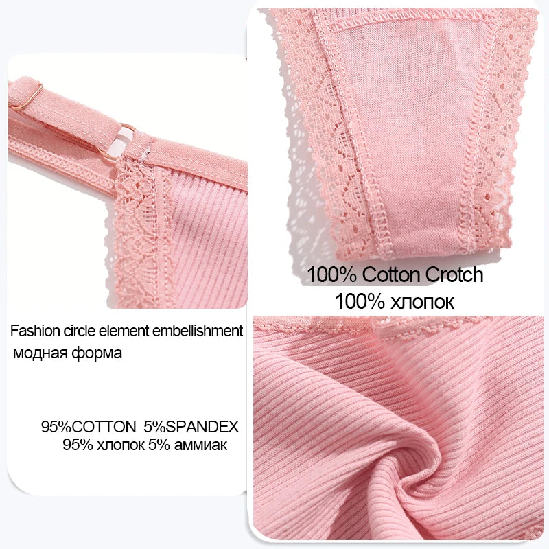 4PCS/Set  Adjustable Waist G-string Panties Cotton Women's Underwear Girl Female Pantys Bikini Lady Thongs Lingerie