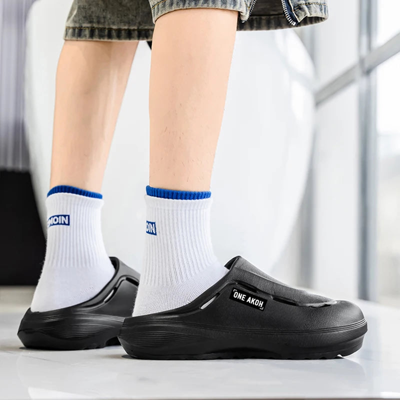Men's Summer Slippers Platform Sandals Casual Soft Sandals Breathable Clogs Flip Flop Crocs