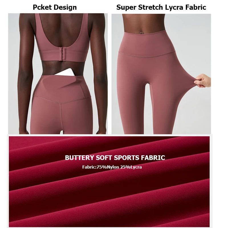 Women's Two Pieces Fitness Yoga Gym Breathable Workout Running Sportswear Set