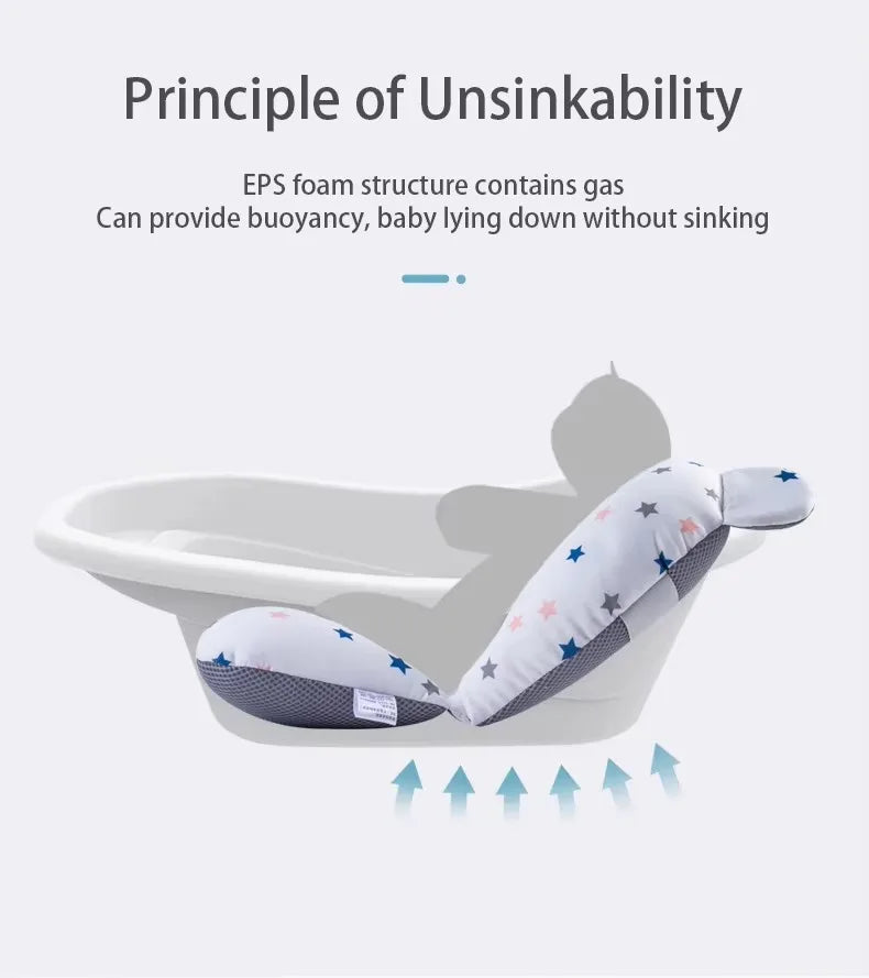 Baby Bathtub Pad - Adjustable Bath Support Seat for Newborn Bathing