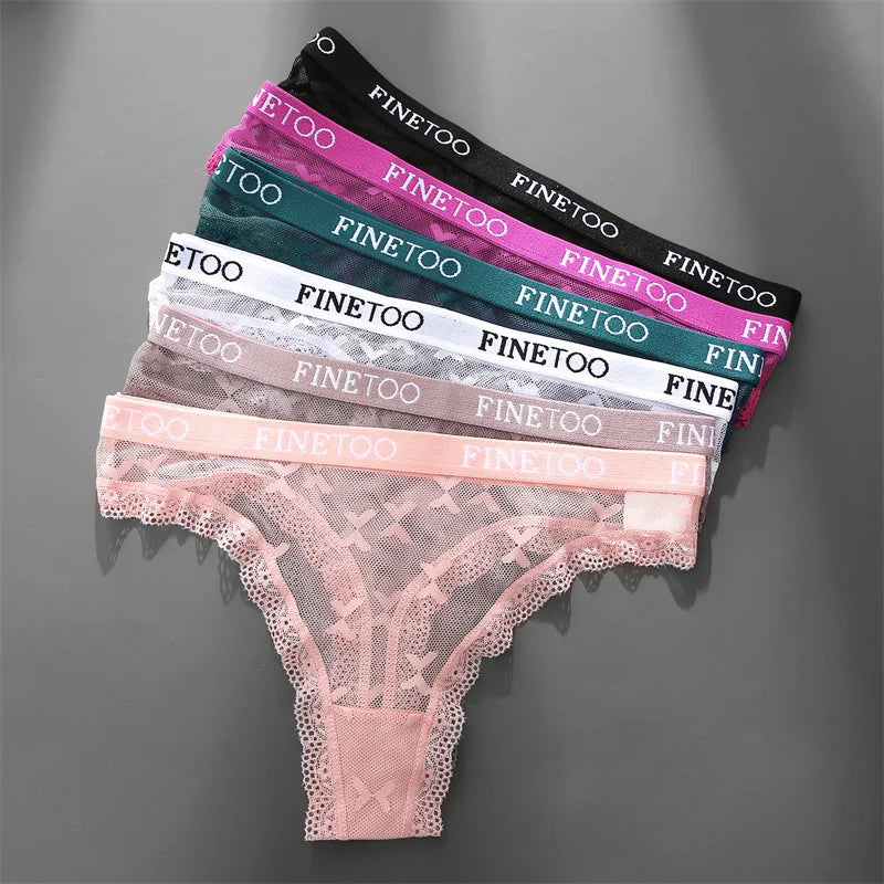 4-Pack Lace Hollow Out Thongs - Women's Floral Low-Waist Breathable Underwear