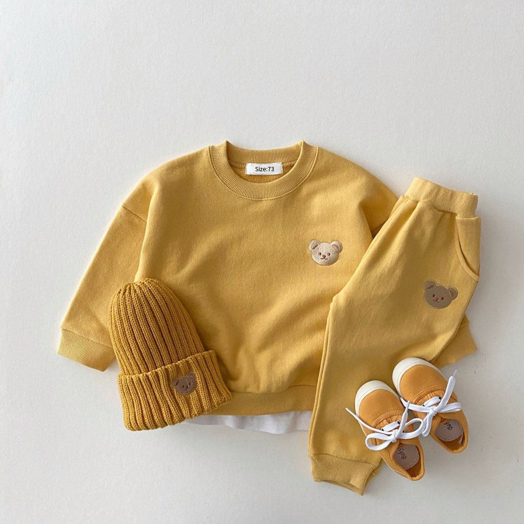 Children's, Toddler, Baby Sports Bear Sweatshirt Pants 2Pcs Outfits Set