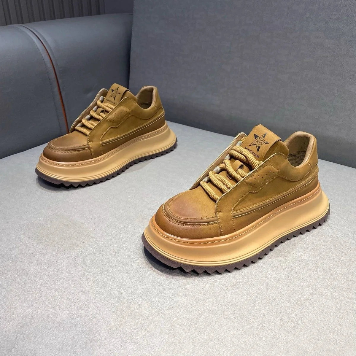 Men's Casual Platform Comfortable Skateboard Sports Shoes Lace Up Sneakers