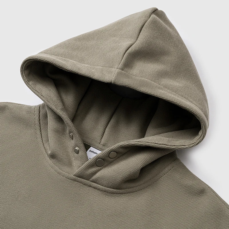 Men's Heavyweight Fleece Crop Boxy Premium Cozy Hooded Sweatshirt