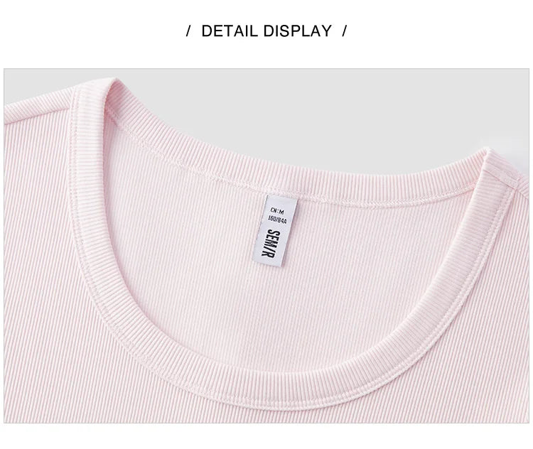 Cooling Fitted Short Sleeve Tee - Summer Round Neck Basic Top